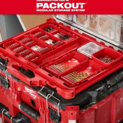 Milwaukee Customizable Large PACKOUT Compatible Case for Impact Driver Accessories 48-32-9922