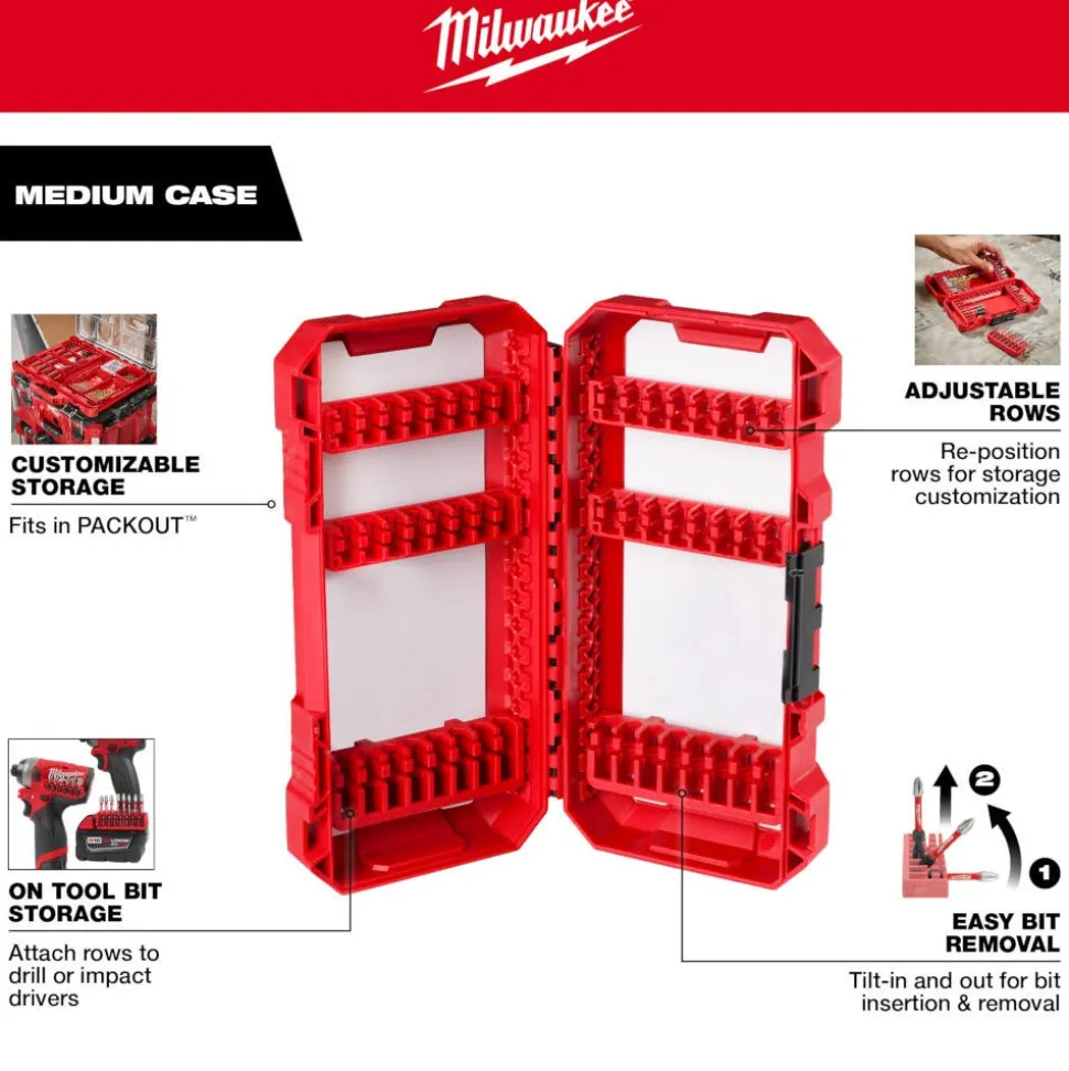 Milwaukee Customizable Medium PACKOUT Compatible Case for Impact Driver Accessories 48-32-9921