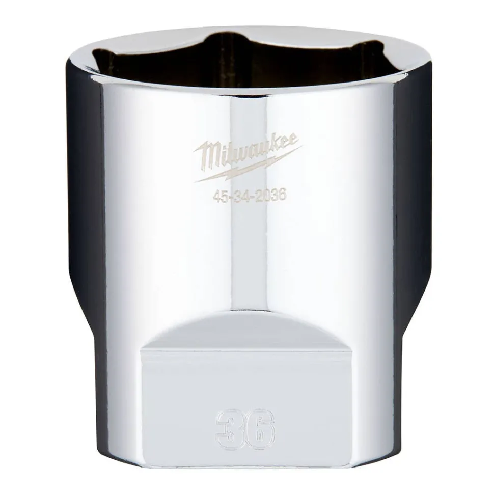 Milwaukee 1/2" Drive 36mm Standard 6-Point Chrome Socket 45-34-2036