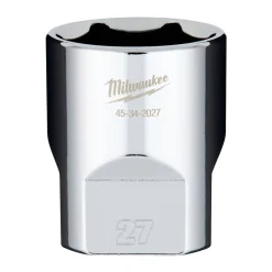 Milwaukee 1/2" Drive 27mm Standard 6-Point Chrome Socket 45-34-2027