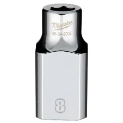 Milwaukee 1/2" Drive 8mm Standard 6-Point Chrome Socket 45-34-2008
