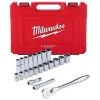 Milwaukee 1/2" Drive 22pc Ratchet & Socket Set SAE 48-22-9410