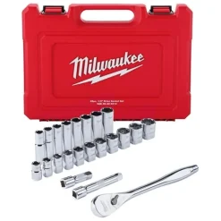 Milwaukee 1/2" Drive 22pc Ratchet & Socket Set SAE 48-22-9410