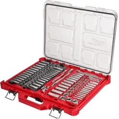Milwaukee 1/4" & 3/8" Drive 106pc SAE & METRIC Ratchet & Socket Set PACKOUT 48-22-9486