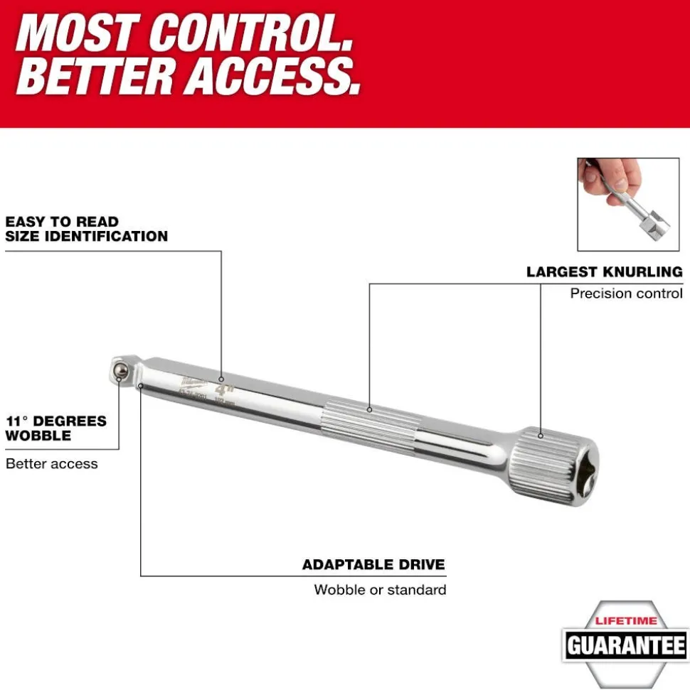 Milwaukee 1/4" Drive 12" Wobble Extension 43-24-9203