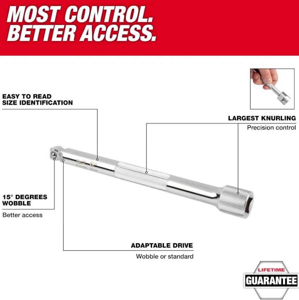 Milwaukee 3/8" Drive 3" Wobble Extension 43-24-9204