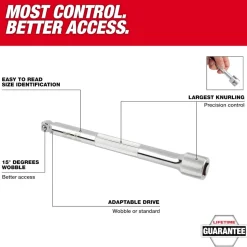 Milwaukee 3/8" Drive 12" Wobble Extension 43-24-9207