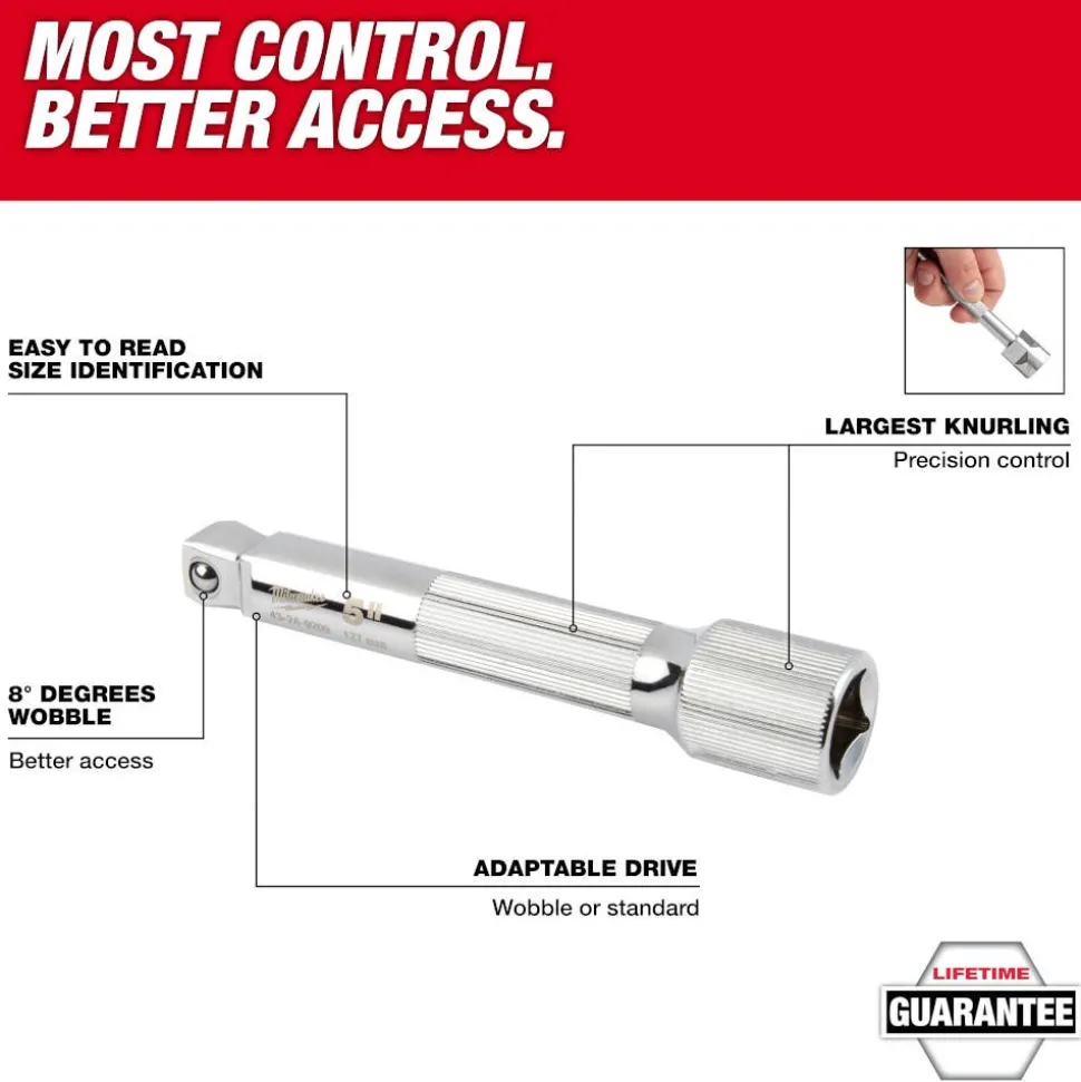 Milwaukee 1/2" Drive 10" Wobble Extension 43-24-9210