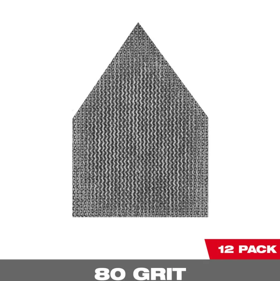 Milwaukee 80 Grit Mesh Sanding Sheet for M12 FUEL Orbital Detail Sander 12pk 48-80-5080