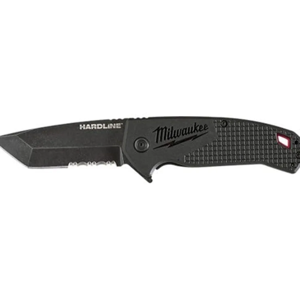 Milwaukee 3" HARDLINE Serrated Blade Pocket Knife Black 48-22-1998