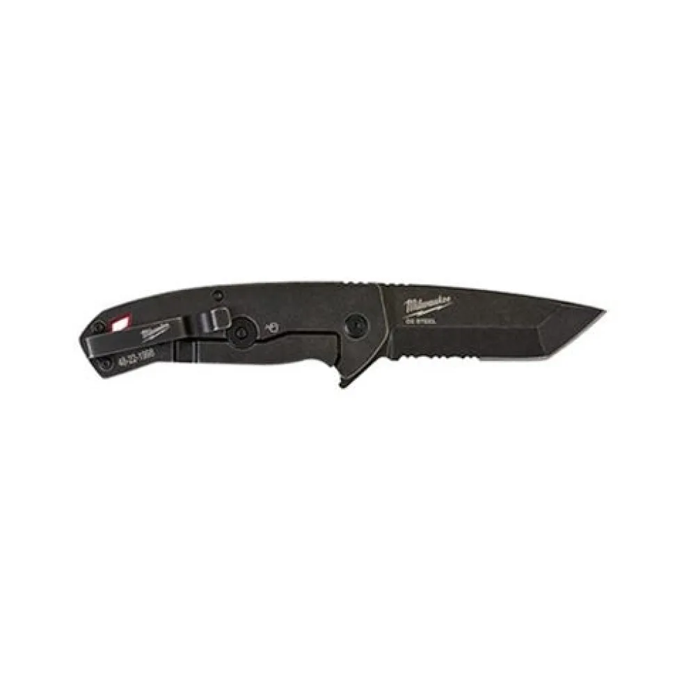 Milwaukee 3" HARDLINE Serrated Blade Pocket Knife Black 48-22-1998