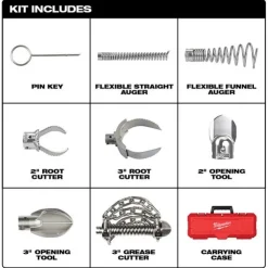 Milwaukee 2 - 4" Head Attachment Kit for Milwaukee 7/8" Sectional Cable 48-53-3839