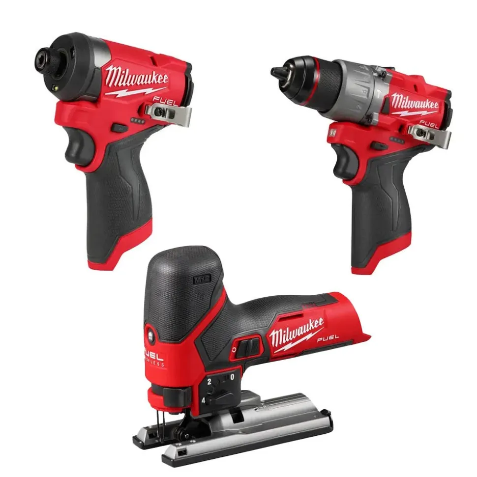 Milwaukee 1/4" Hex Impact Driver, 1/2" Hammer Drill/Driver & Jig Saw Bare Tool Bundle