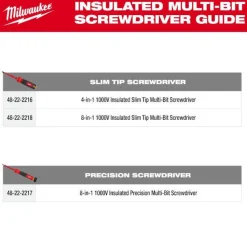 Milwaukee 4-in-1 1000V Insulated Slim Tip Multi-Bit Screwdriver 48-22-2216