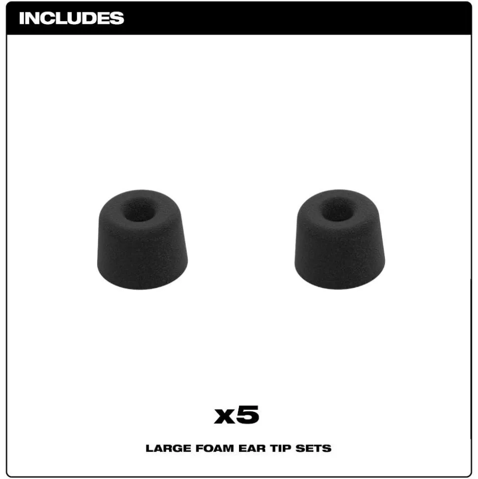 Milwaukee Jobsite Earbuds Foam Ear Tip Kit - L 49-16-0104