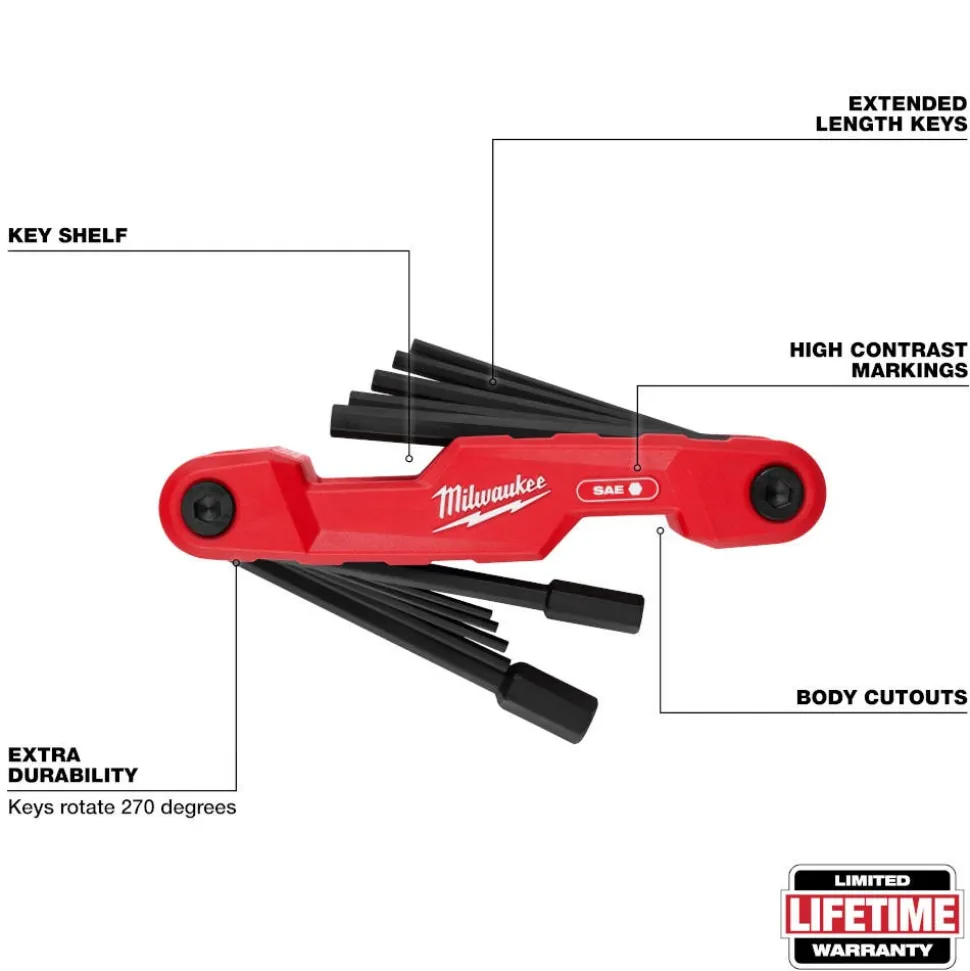 Milwaukee 11-Key Electrician's Folding Hex Key Set - SAE 48-22-2180