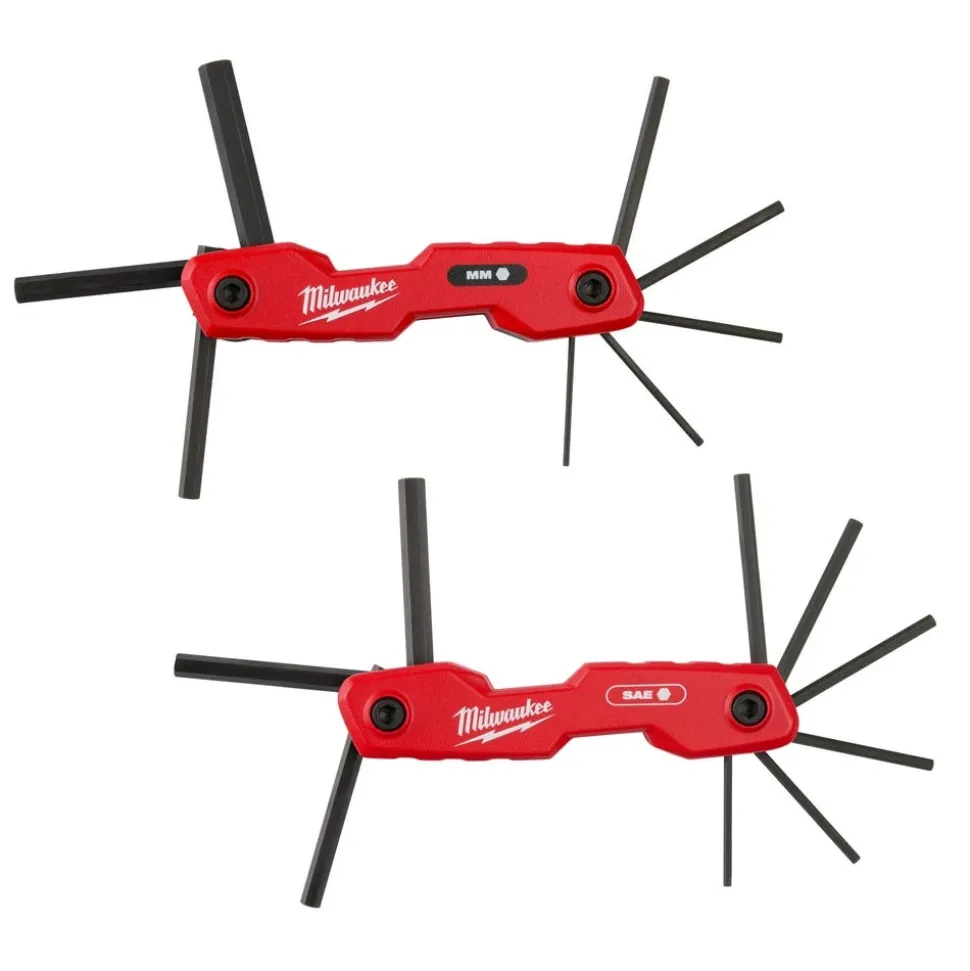 Milwaukee 17-Key Folding Hex Key Sets - SAE/Metric 48-22-2183