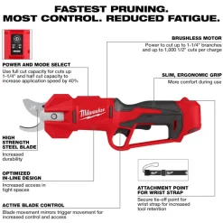 Milwaukee M12 Brushless Pruning Shears (Tool-Only) 2534-20