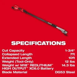 Milwaukee M18 Brushless Telescoping Pole Pruning Shears 3008-20