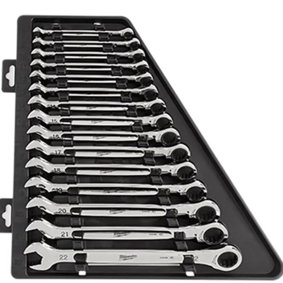 Milwaukee Metric Ratcheting Combination Wrench 15 Piece Set 48-22-9516