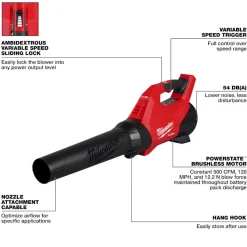 Milwaukee M18 FUEL Blower 500 CFM Quiet 54 DBA (Bare Tool) 3017-20