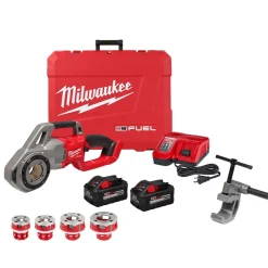 Milwaukee M18 FUEL Compact 11R Pipe Threader + 4 Aluminum Die Head Kit NPT (1/2" - 1-1/4") 2870-22