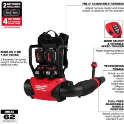Milwaukee M18 FUEL Dual Battery Backpack Blower Kit 3009-24HD
