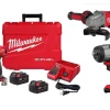 Milwaukee M18 FUEL 1/2" Hammer Drill/Driver Kit & M18 FUEL 1/2" High Torque Impact Wrench w/ Friction Ring & M18 FUEL 4-1/2" / 5" Braking Grinder Paddle Switch, No-Lock 2904-22 & 2967-20 & 2880-20