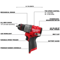 Milwaukee M12 FUEL 1/2" Hammer Drill/Driver 3404-20