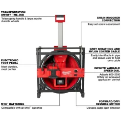 Milwaukee M18 FUEL High Speed Chain Snake Kit for 1-1/2