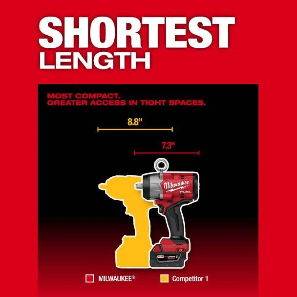Milwaukee M18 FUEL 1/2" High Torque Impact Wrench w/ Pin Detent 2966-20