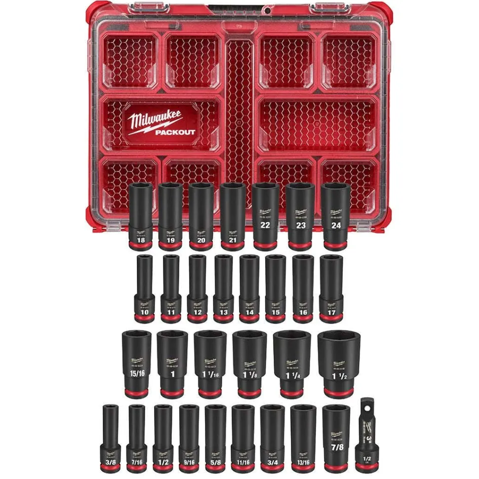Milwaukee M18 FUEL 1/2" High Torque Impact Wrench Friction Ring Kit + XC5.0 Oil Resistant Battery Bundle KIT-2967-22-48-11-1850R