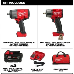 Milwaukee M18 FUEL 1/2" HTIW & 3/8" MTIW Automotive Combo Kit 3010-22