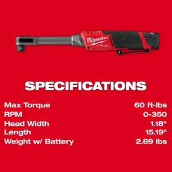 Milwaukee M12 FUEL INSIDER Extended Reach Box Ratchet 3050-21