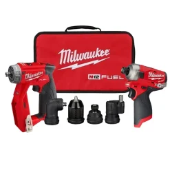 Milwaukee M12 FUEL Installation Drill/Driver & SURGE 1/4" Hex Hydraulic Driver Bare Tool Bundle
