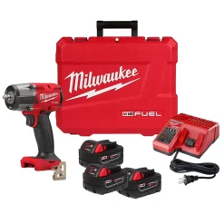 Milwaukee M18 FUEL 3/8'' Mid-Torque Impact Wrench Friction Ring Kit + XC5.0 Oil Resistant Battery Bundle KIT-2960-22R-48-11-1850R