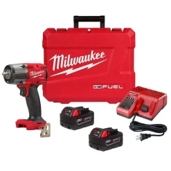 Milwaukee M18 FUEL 3/8'' Mid-Torque Impact Wrench Friction Ring Kit + XC5.0 Oil Resistant Battery Bundle KIT-2960-22R-48-11-1850R