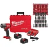 Milwaukee M18 FUEL 1/2'' Mid-Torque Impact Wrench Friction Ring Kit + 31pc. Impact Duty Metric/SAE PACKOUT Deep Socket Set Bundle KIT-2962-22R-49-66-6806