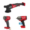 Milwaukee M18 FUEL ONE-KEY 1/2" High Torque & 3/8" Compact Friction Ring Impact Wrenches & 5" Random Orbital Polisher Bare Tool Bundle