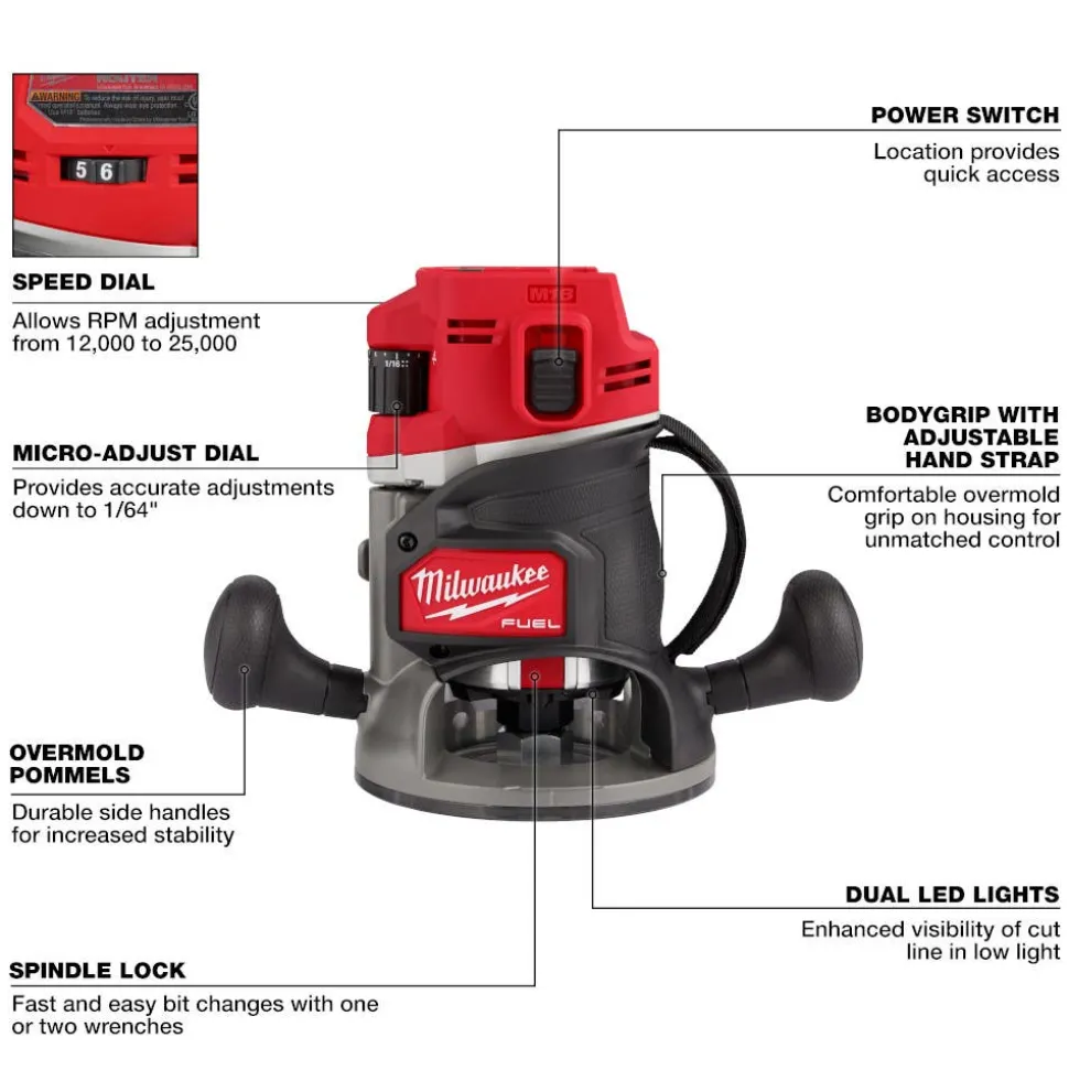 Milwaukee M18 FUEL 1/2" Router 2838-20