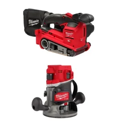 Milwaukee M18 FUEL 1/2" Router & Belt Sander Bare Tool Bundle