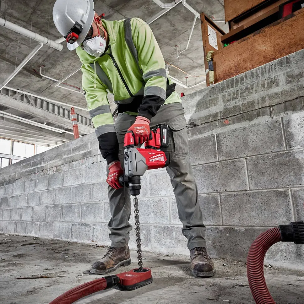 Milwaukee M18 FUEL 1-1/8" SDS Plus Rotary Hammer w/ ONE-KEY & HAMMERVAC Dedicated Dust Extractor XC6.0Ah Kit 2915-22DE