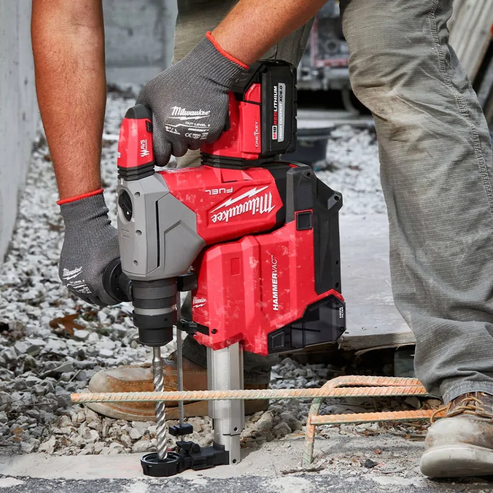 Milwaukee M18 FUEL 1-1/8" SDS Plus Rotary Hammer w/ ONE-KEY & HAMMERVAC Dedicated Dust Extractor XC6.0Ah Kit 2915-22DE