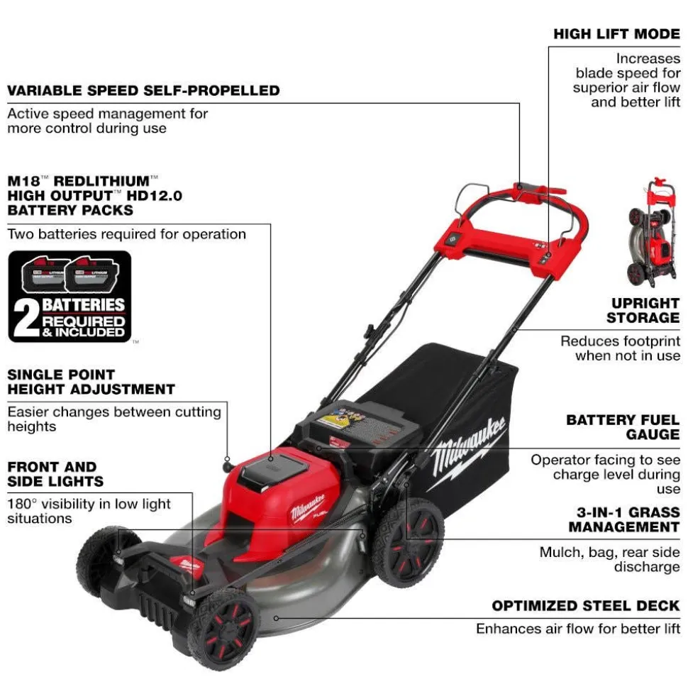 Milwaukee M18 FUEL 21" Self-Propelled Dual Battery Mower Kit & M18 FUEL Dual Battery Blower 2823-22HD & 2824-20