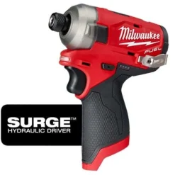 Milwaukee M12 FUEL SURGE 1/4" Hex Hydraulic Driver, 3" Compact Cut Off Tool & Radio/Charger Bare Tool Bundle
