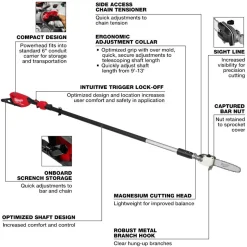 Milwaukee M18 Fuel Telescoping Pole Saw Bare Tool 3013-20