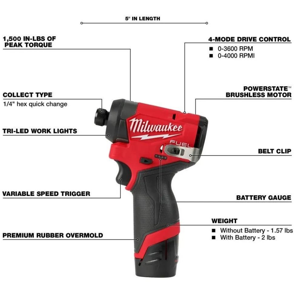 Milwaukee M12 FUEL 2-Tool Combo Kit & M12 FUEL 3/8" Ratchet