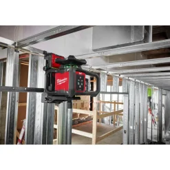Milwaukee M18 Green Interior Rotary Laser Level Kit w/ Remote/Receiver & Wall Mount Bracket 3702-21