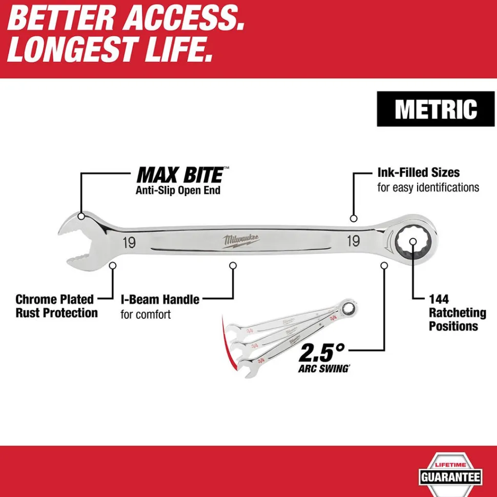 Milwaukee 25MM Metric Ratcheting Combination Wrench 45-96-9325