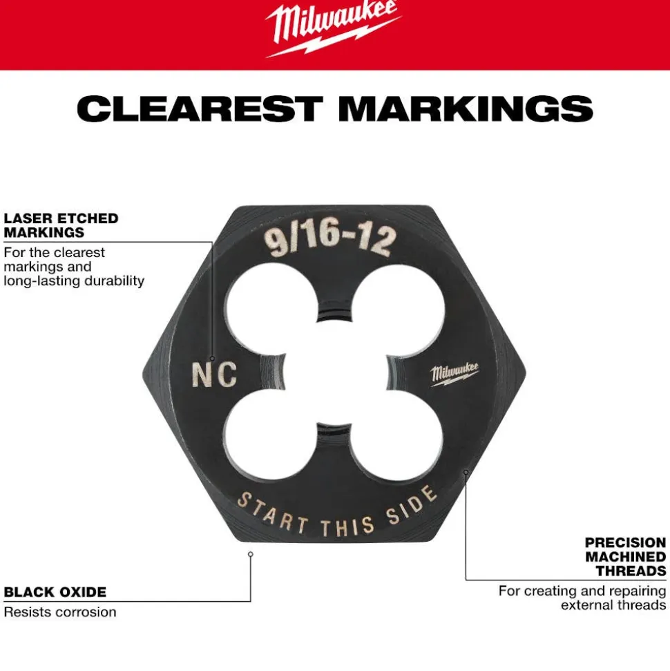 Milwaukee M14-1.50 mm 1-7/16" Hex Threading Die 49-57-5366